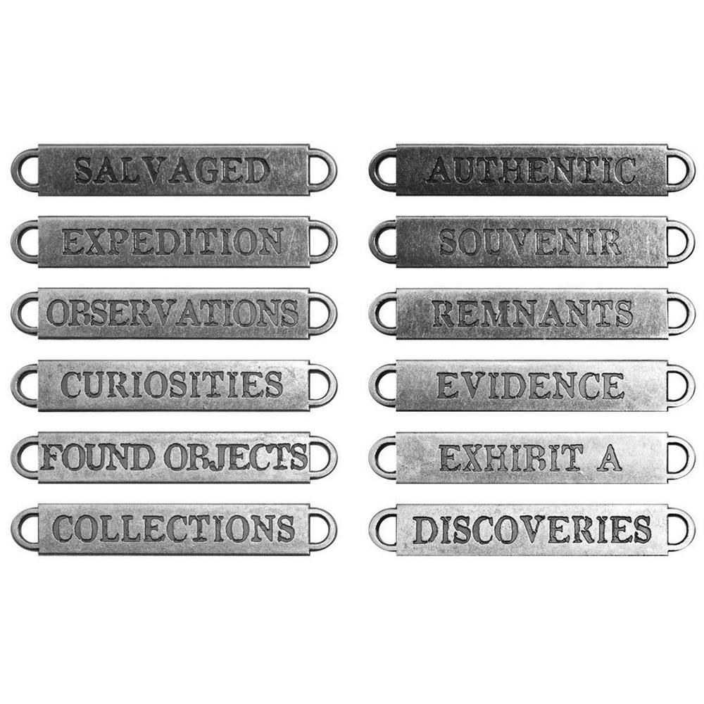 Idea-Ology Metal Word Bands Antique Nickel Observations .375"X2.25"