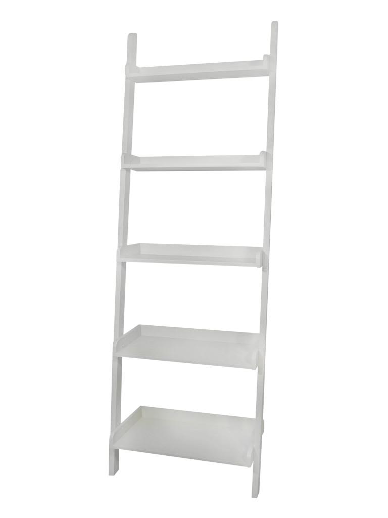 International Concepts Lean To Shelf Unit with 5 Shelves in Linen White