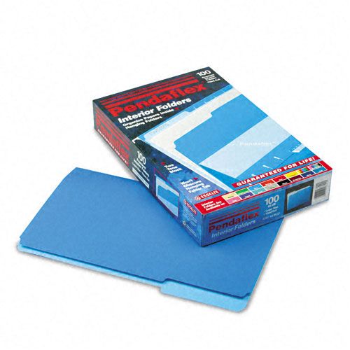Pendaflex PFX435013BLU Legal File Folders, 1/3 Cut Top Tab, Blue, 100/Box
