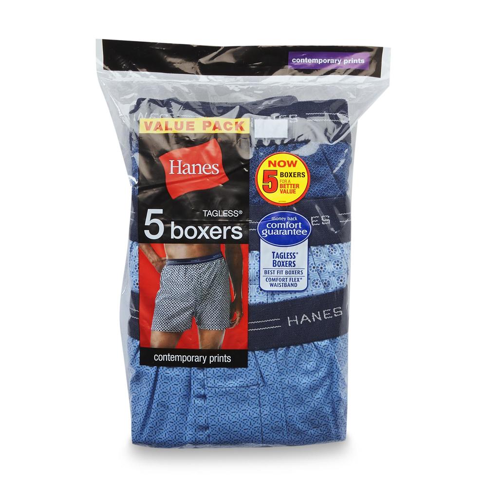 Hanes Men's 5-Pack Boxer Shorts - Printed - Assorted Colors