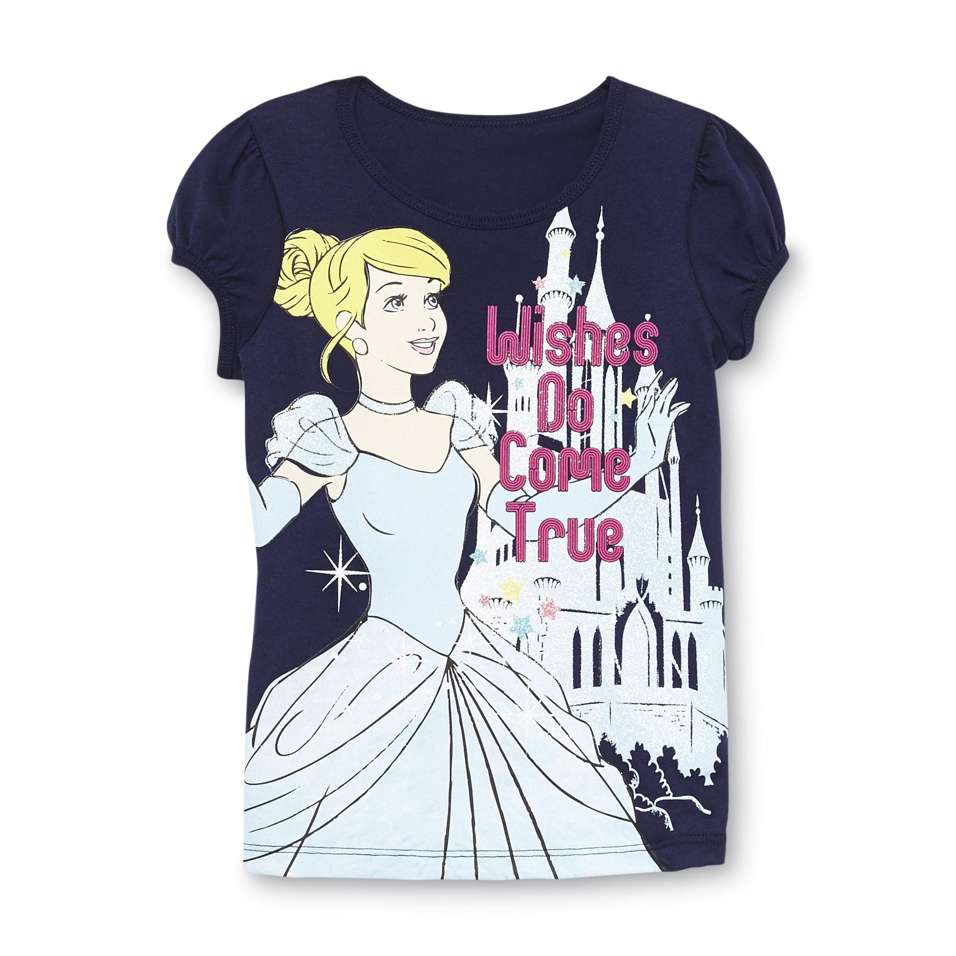 Disney Cinderella Girl's Cap Sleeve Top - Glitter