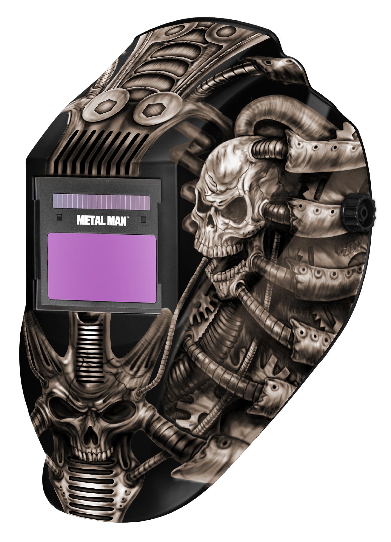 Metal Man ATEC8720SGC Techno Skull 9-13 Shade Professional Auto Darkening Welding Helmet