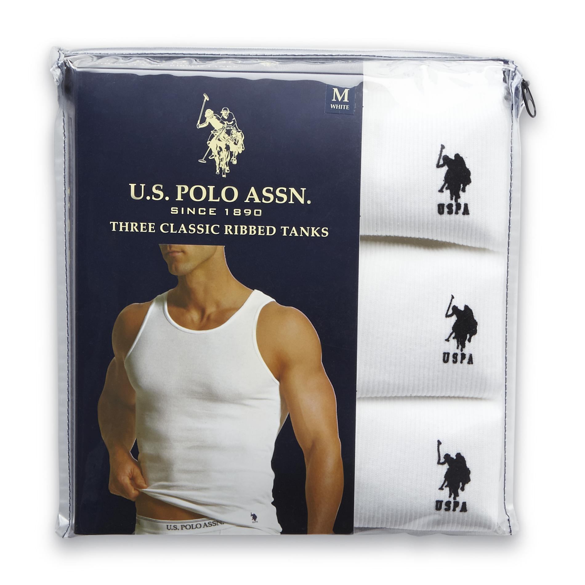 U.S. Polo Assn. Men's 3-Pack Classic Ribbed Tank Tops