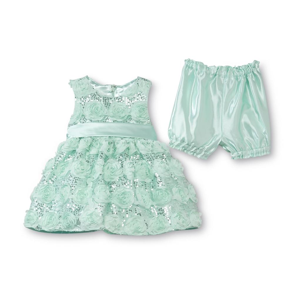 American Princess Infant & Todller Girl's Sequin Party Dress & Diaper Cover - Rosette