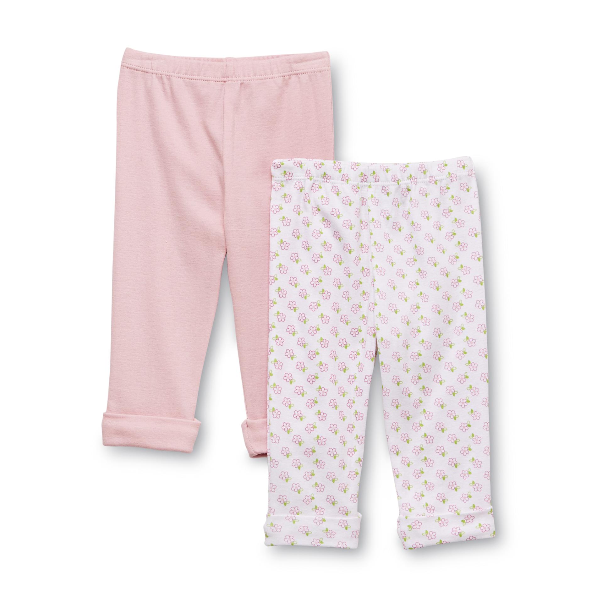 Welcome to the World Newborn Girl's 2-Pack Jersey Knit Pants - Floral