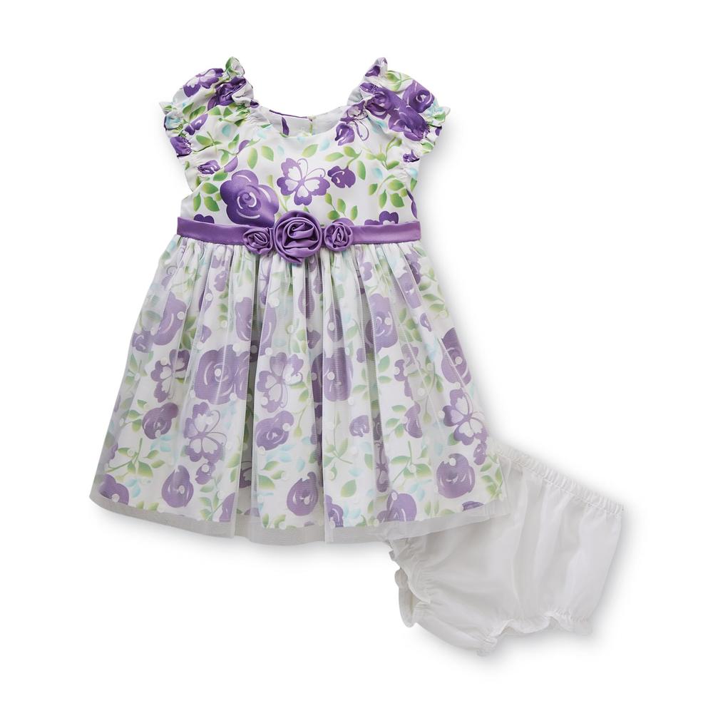 Holiday Editions Newborn Girl's Dress & Diaper Cover - Floral