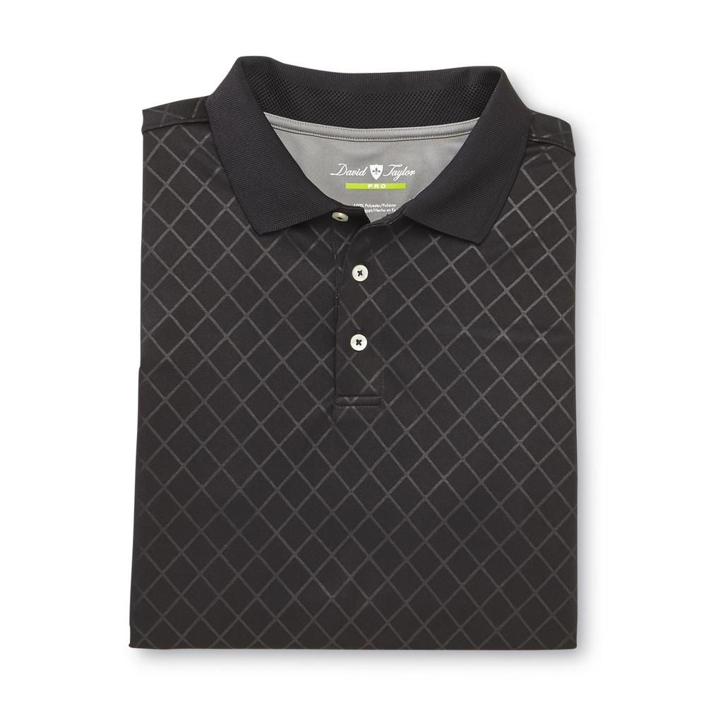 David Taylor Collection Men's Moisture-Wicking Polo Shirt - Checkered