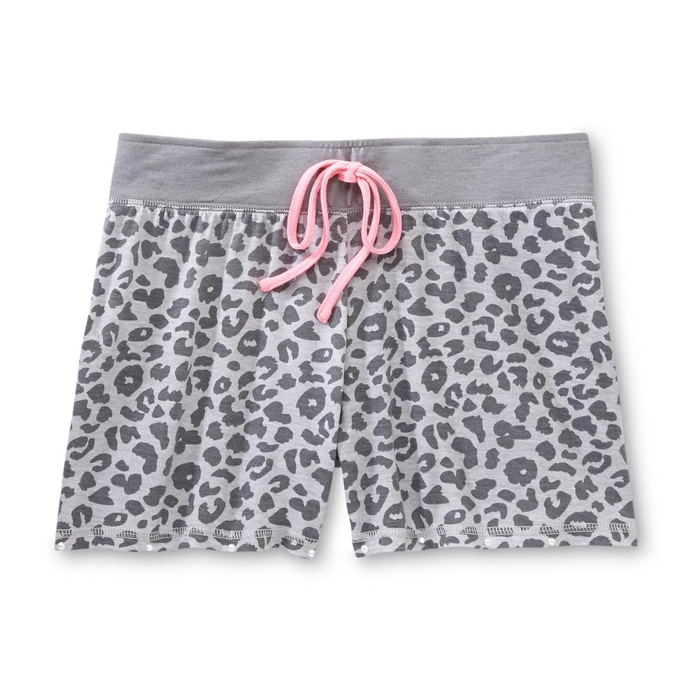 Joe Boxer Women's Short-Sleeve Pajama Top & Shorts - Leopard