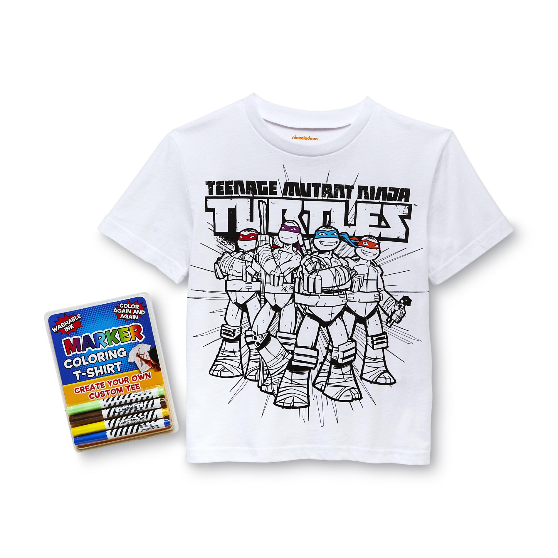 Nickelodeon Teenage Mutant Ninja Turtles Boy's T-Shirt & Markers