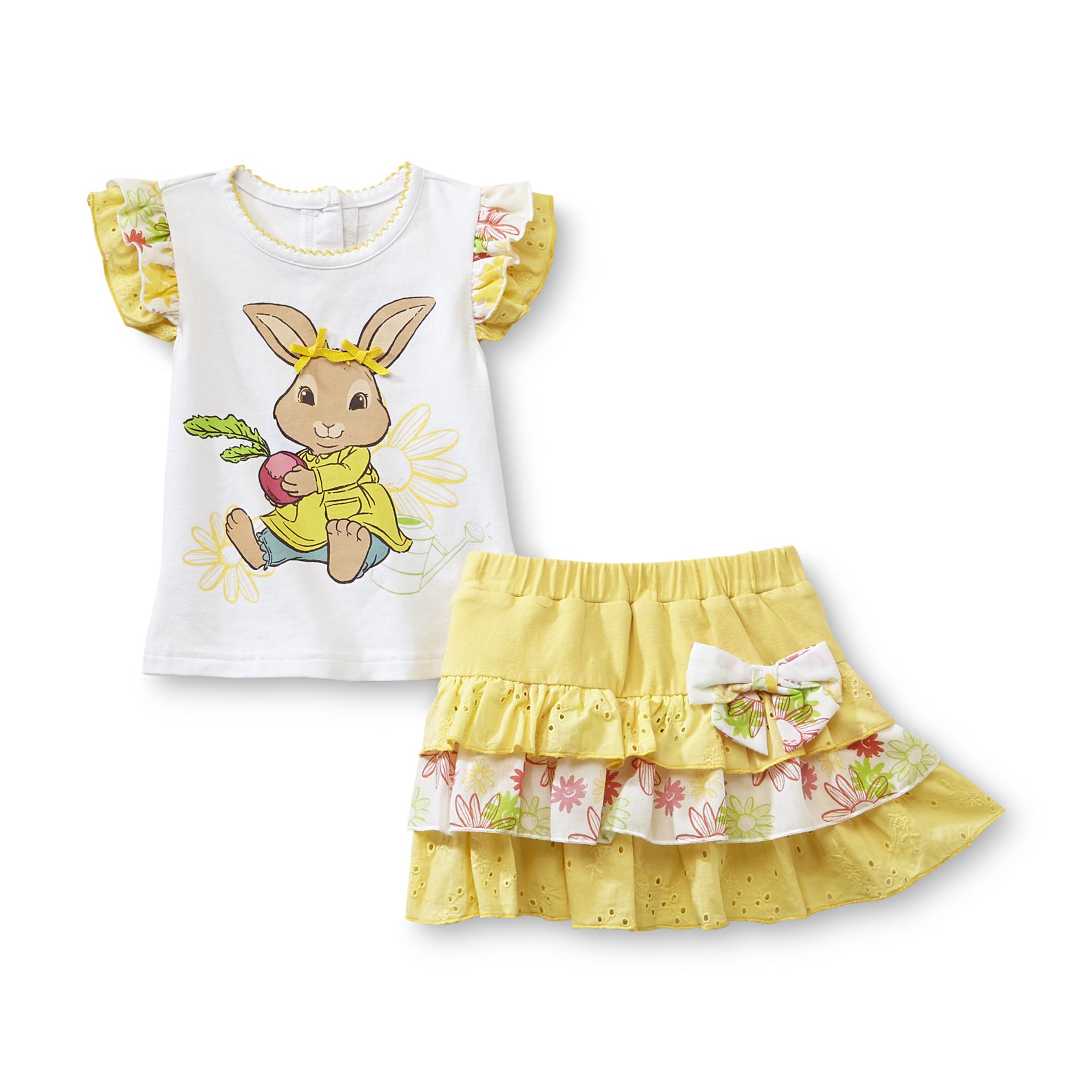 Nickelodeon Peter Rabbit Infant Girl's Top & Scooter Skirt - Cotton-Tail