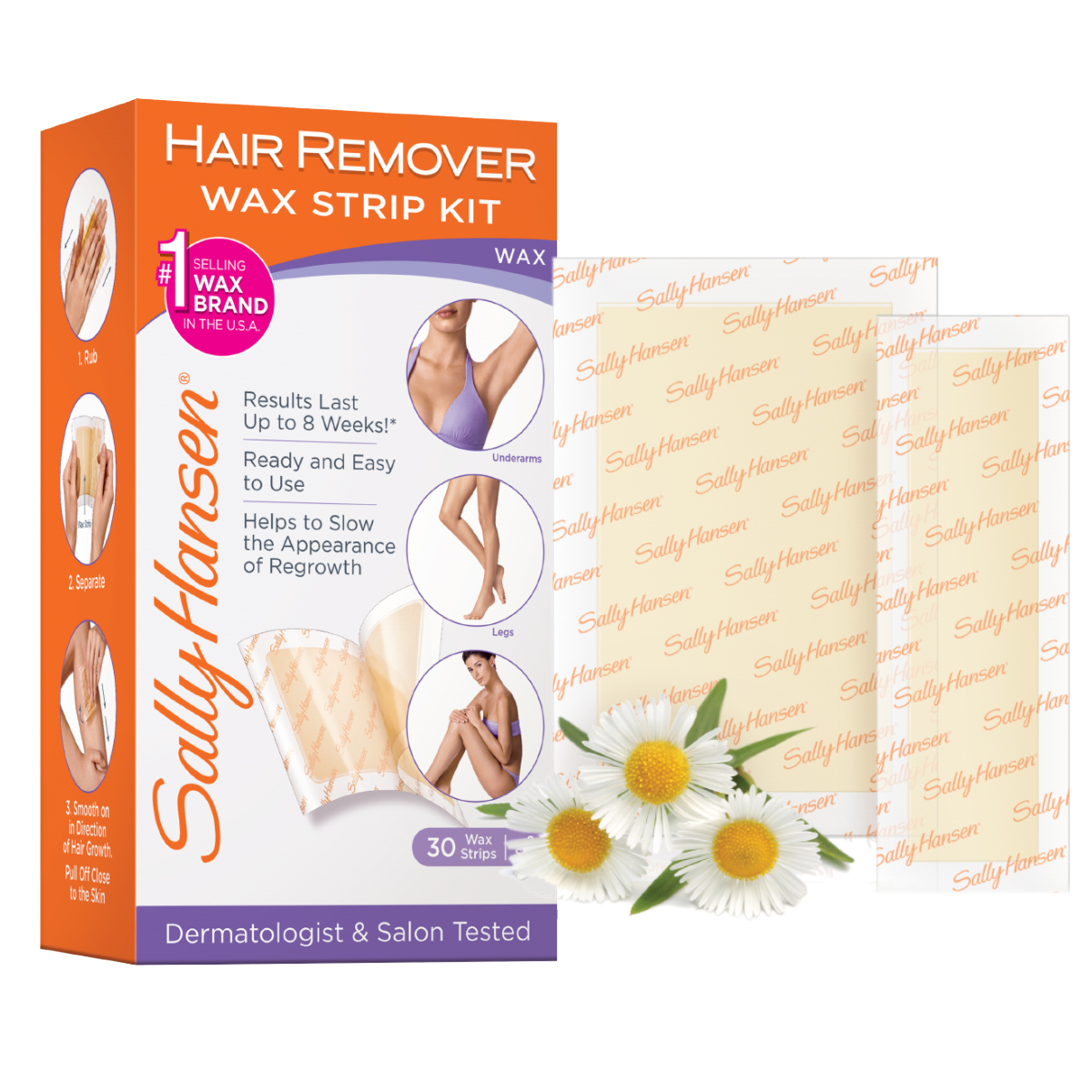 Sally Hansen Hair Remover Wax Strip Kit For Body