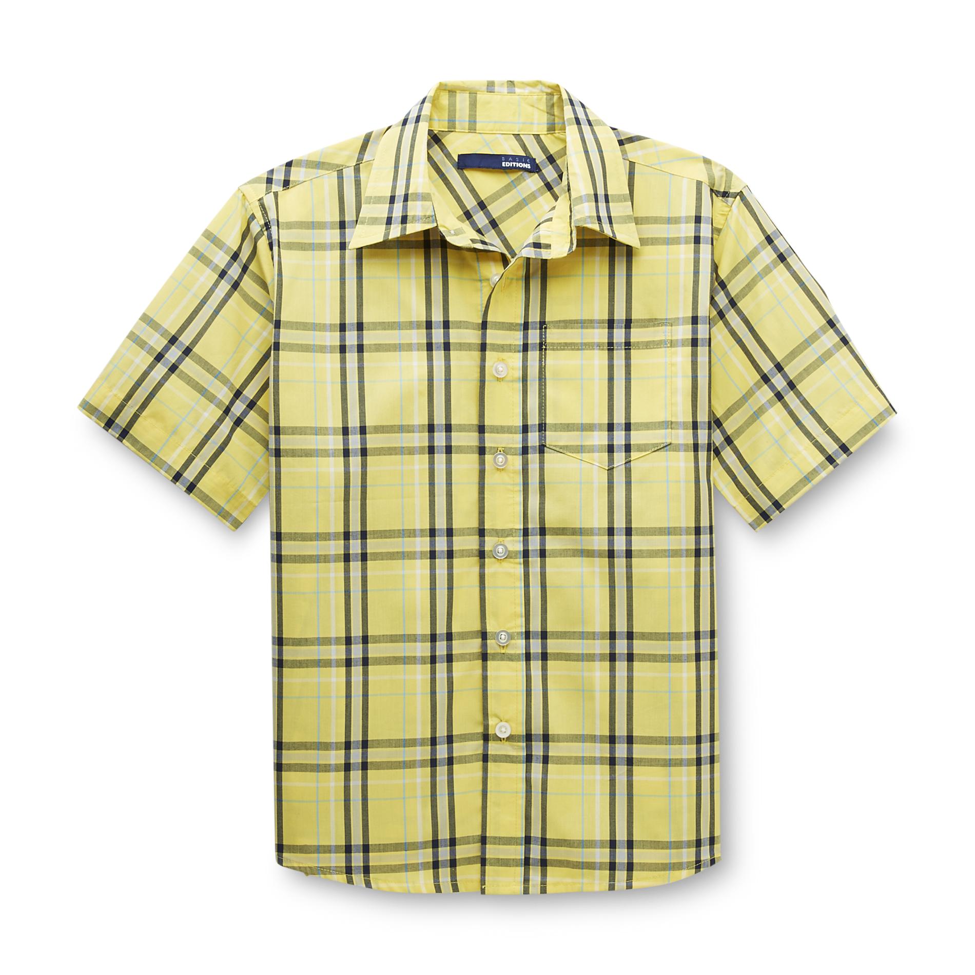 Basic Editions Boy's Woven Short-Sleeve Shirt - Plaid