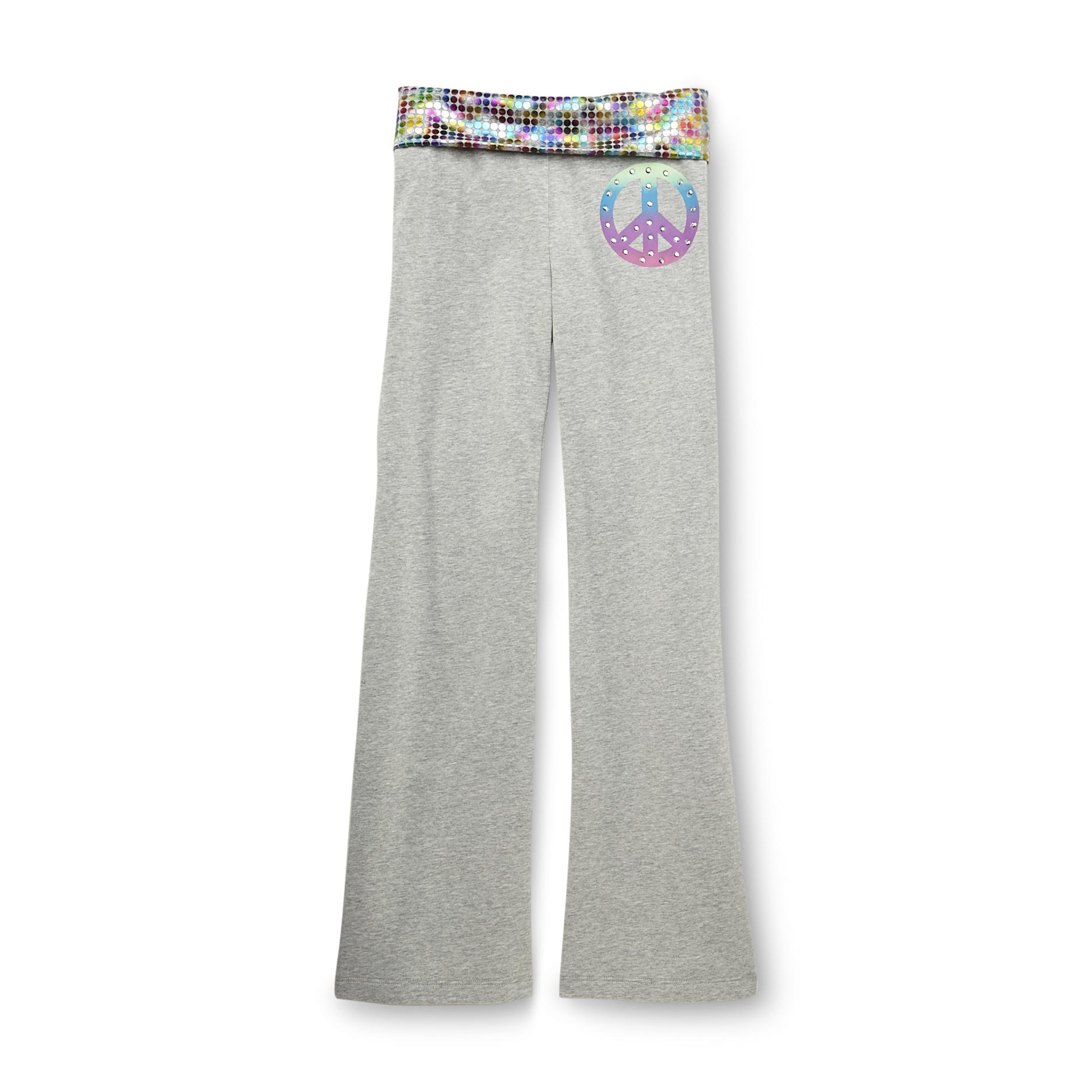 Piper Active Girl's Yoga Pants - Peace Sign