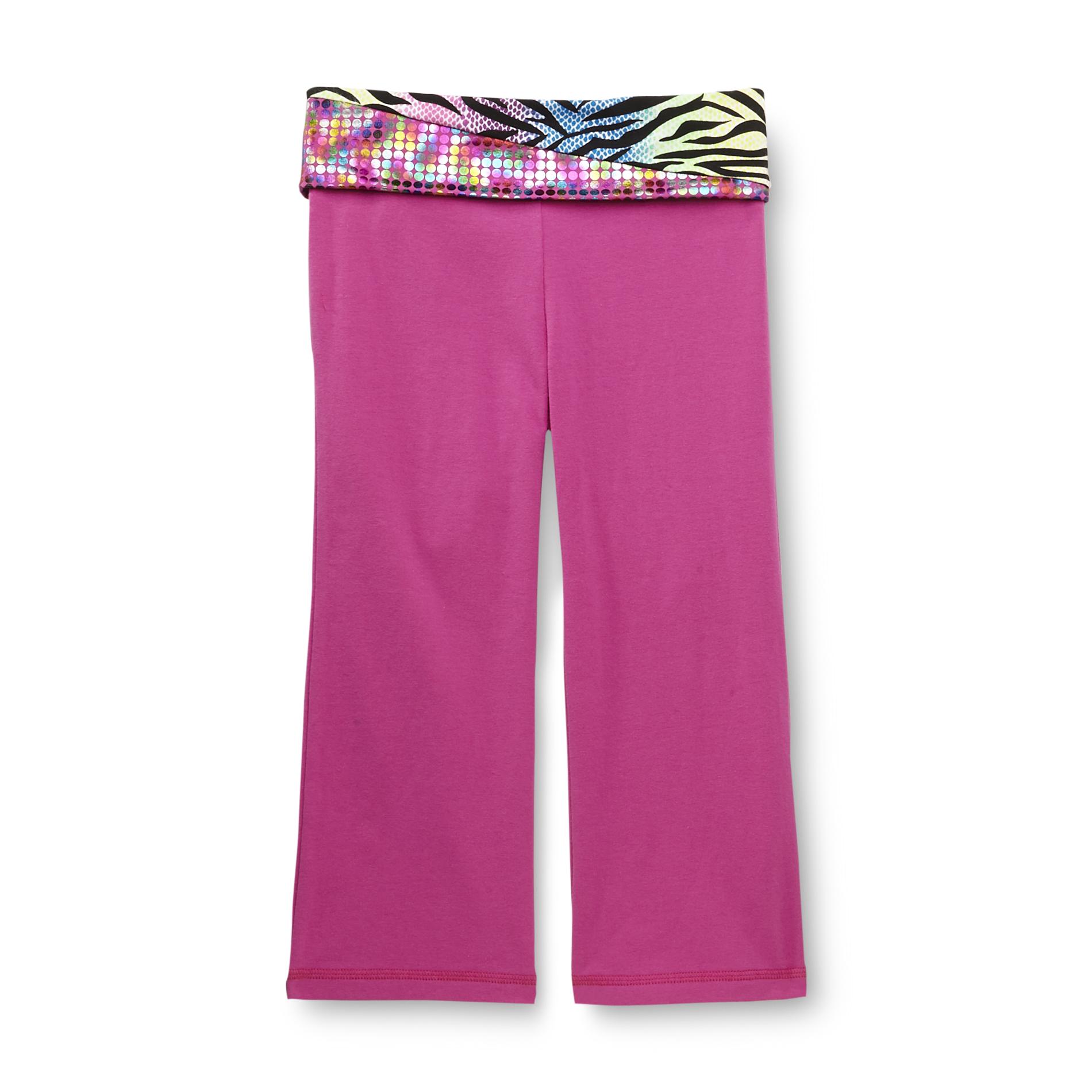 Piper Active Girl's Cropped Yoga Pants - Animal Print