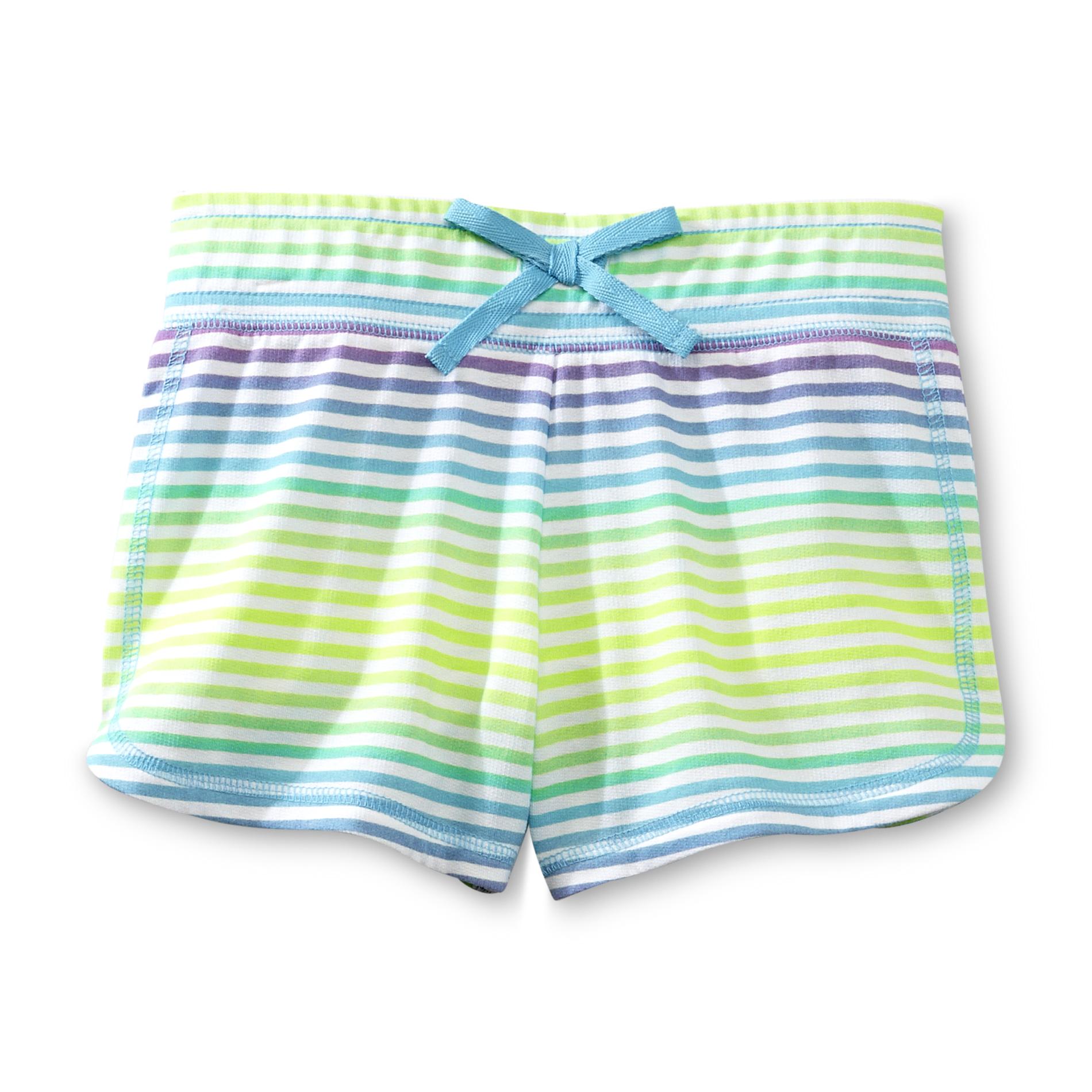 Basic Editions Girl's French Terry Shorts - Striped