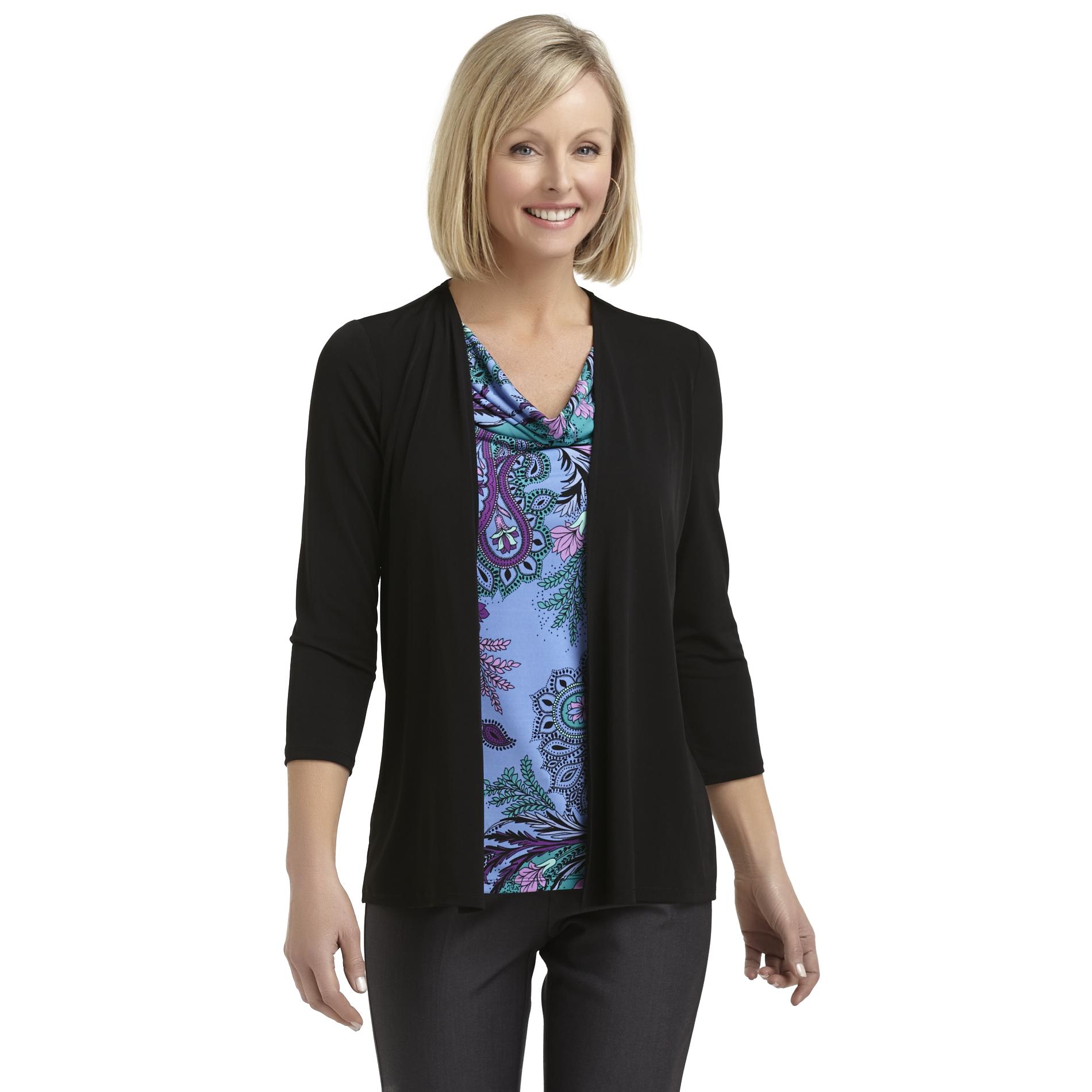 Jaclyn Smith Women's Layered-Look Top - Paisley
