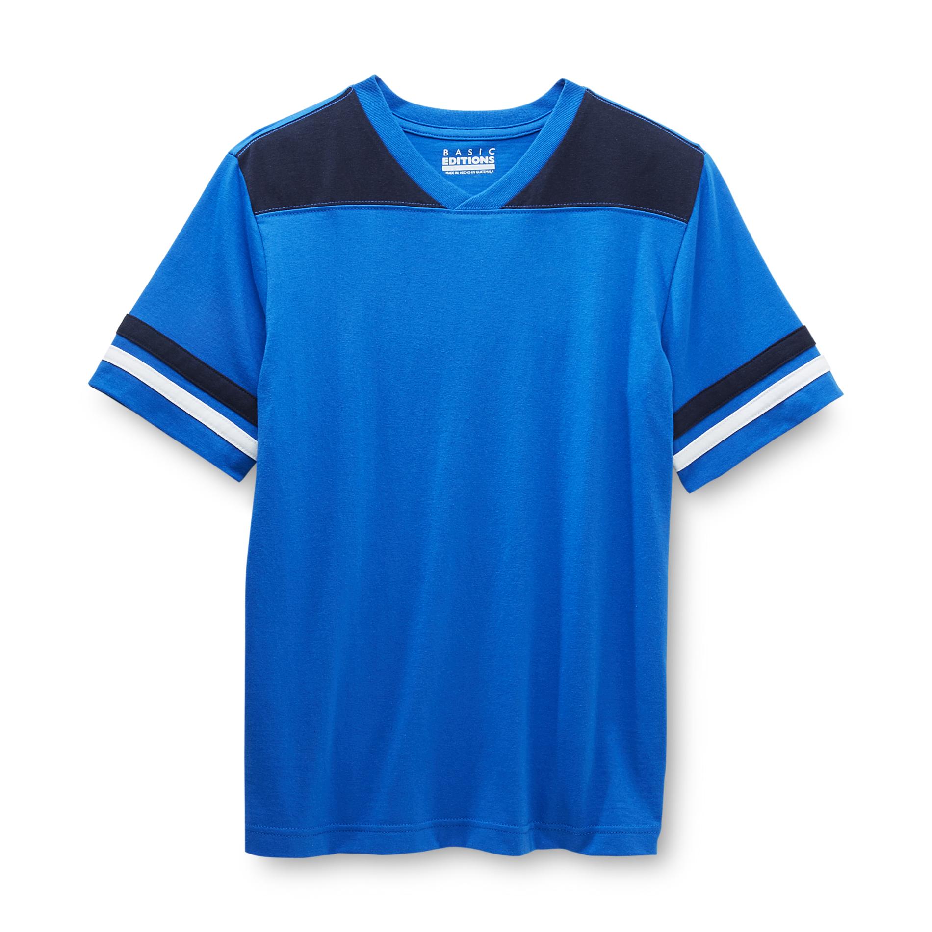 Basic Editions Boy's V-Neck T-Shirt - Striped