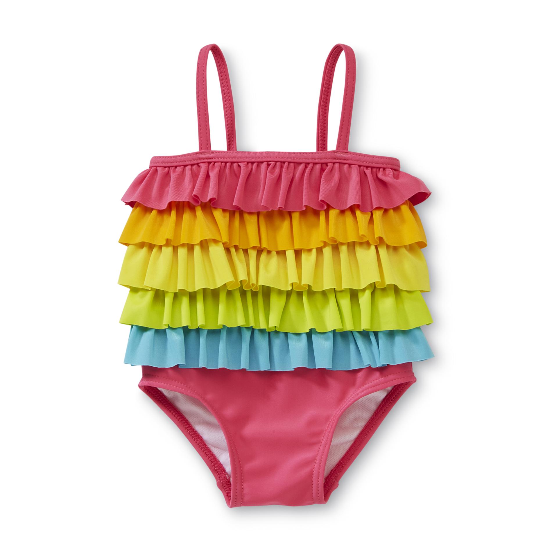 Small Wonders Newborn Girl's One-Piece Ruffle Swimsuit