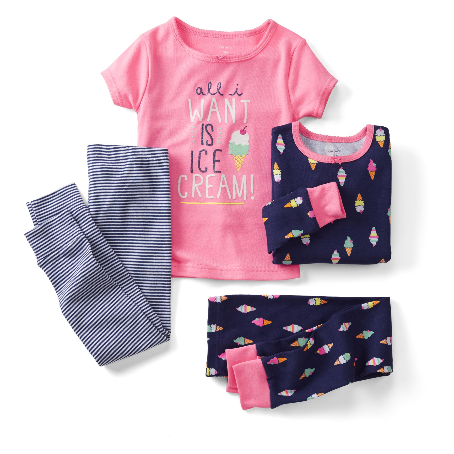 Carter's Infant & Toddler Girl's 2-Pairs Pajamas - Ice Cream