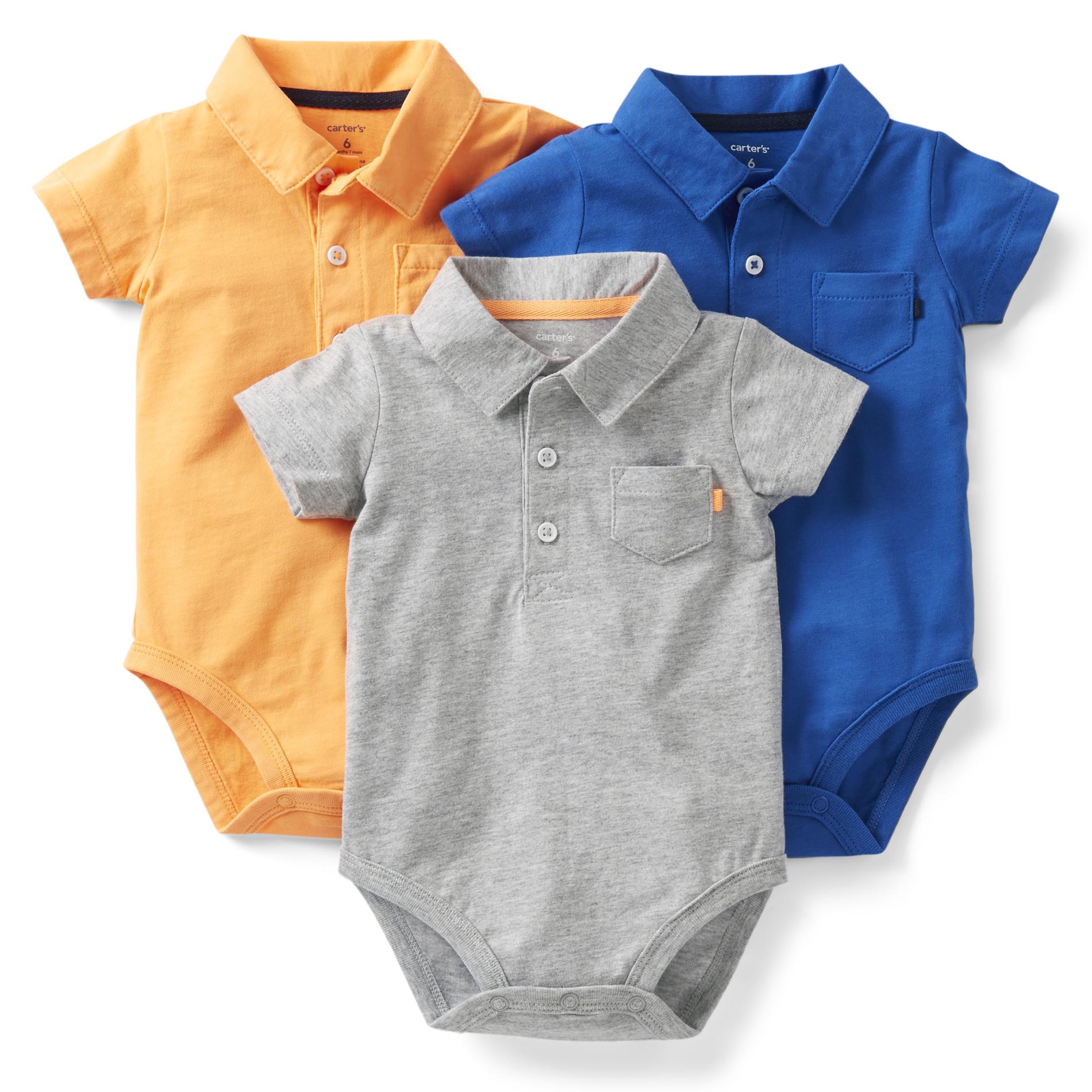 Carter's Newborn & Infant Boy's 3-Pack Short-Sleeve Polo Bodysuits