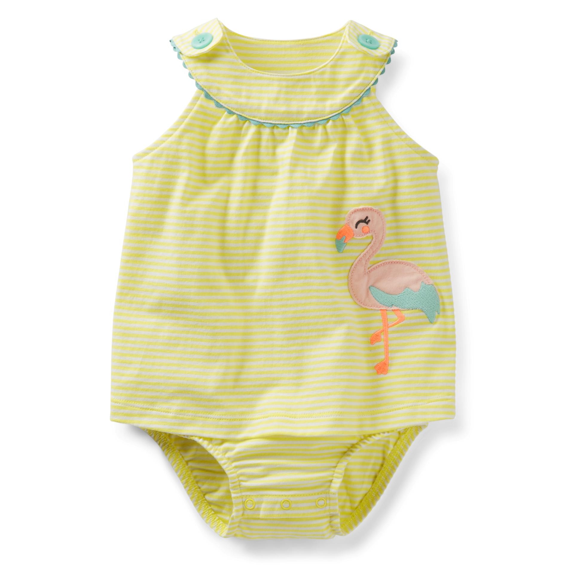 Carter's Newborn & Infant Girl's Sleeveless Skirted Bodysuit - Flamingo