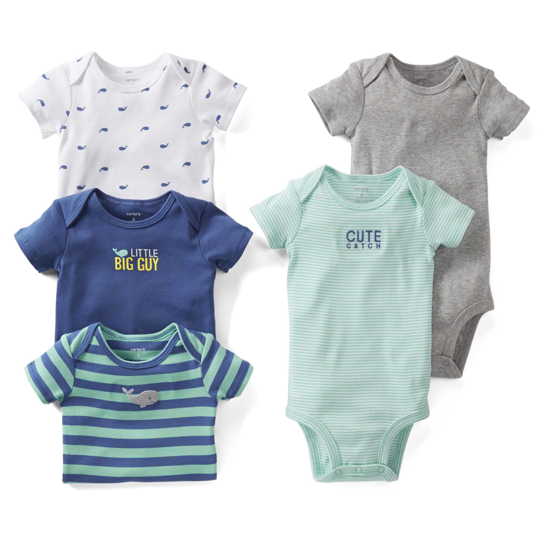Carter's Newborn & Infant Boy's 5-Pack Short-Sleeve Bodysuits - Whale