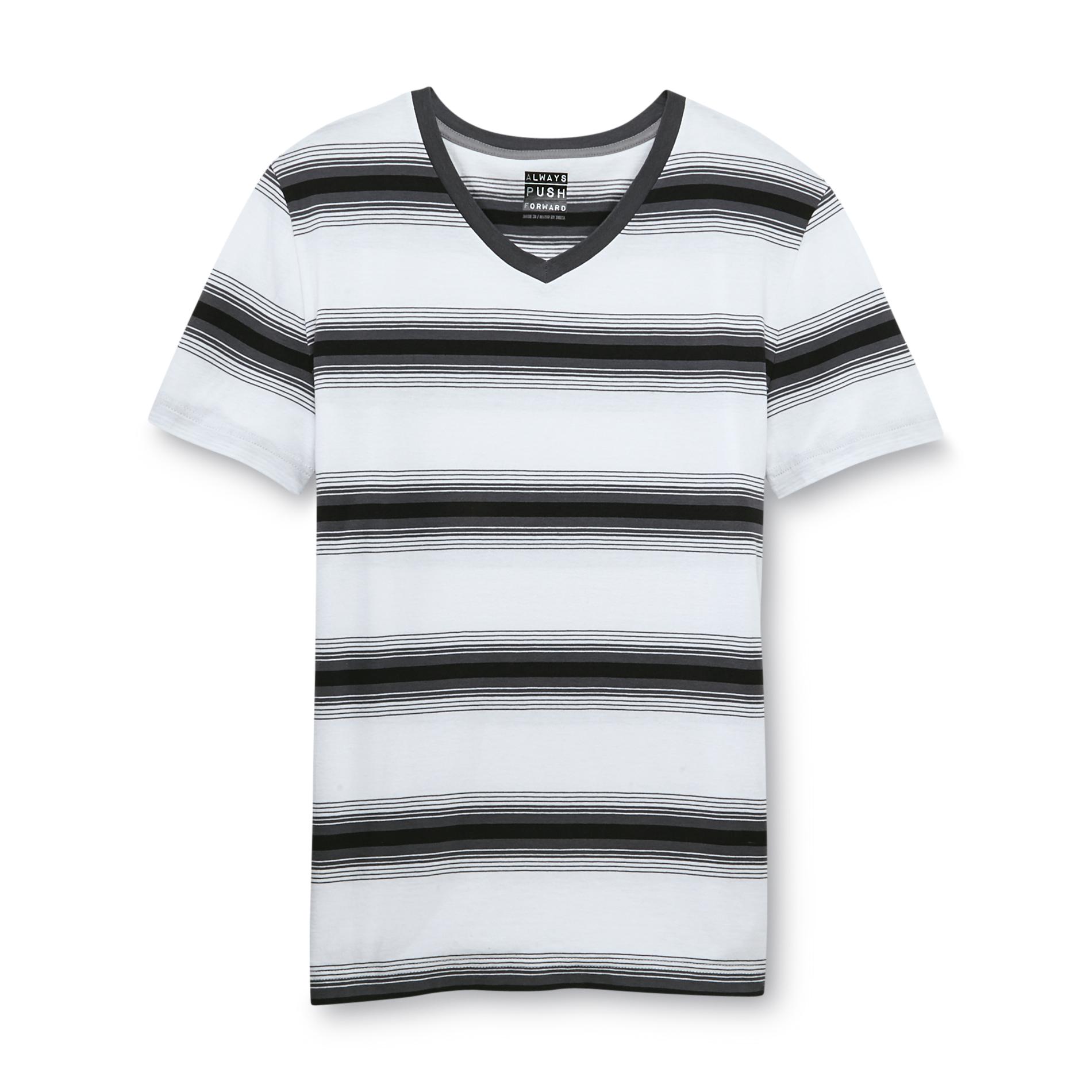 Always Push Forward Men's V-Neck T-Shirt - Striped