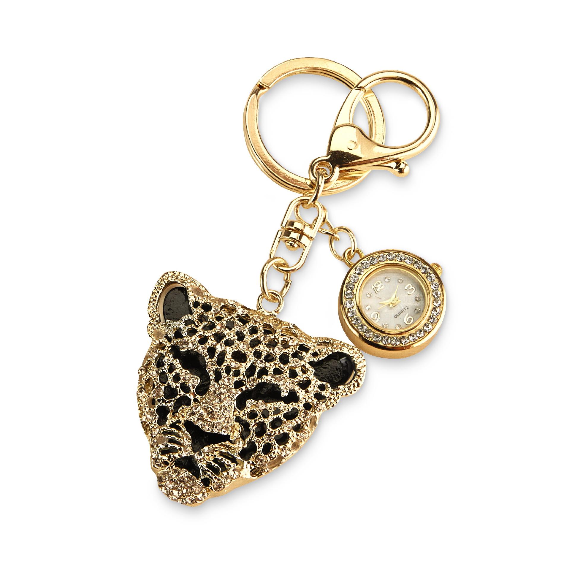 Gold Leopard Keychain Watch