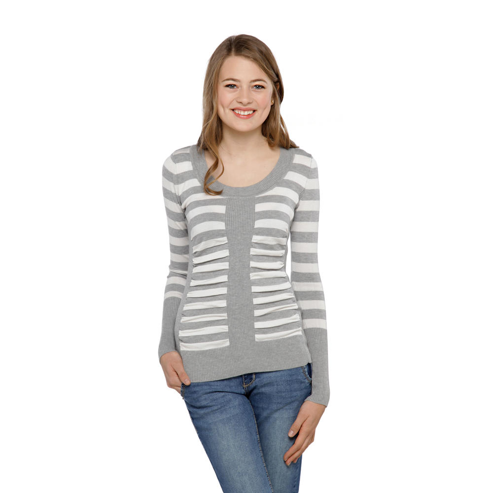 Bongo Junior's Ruched Long-Sleeve Sweater - Striped