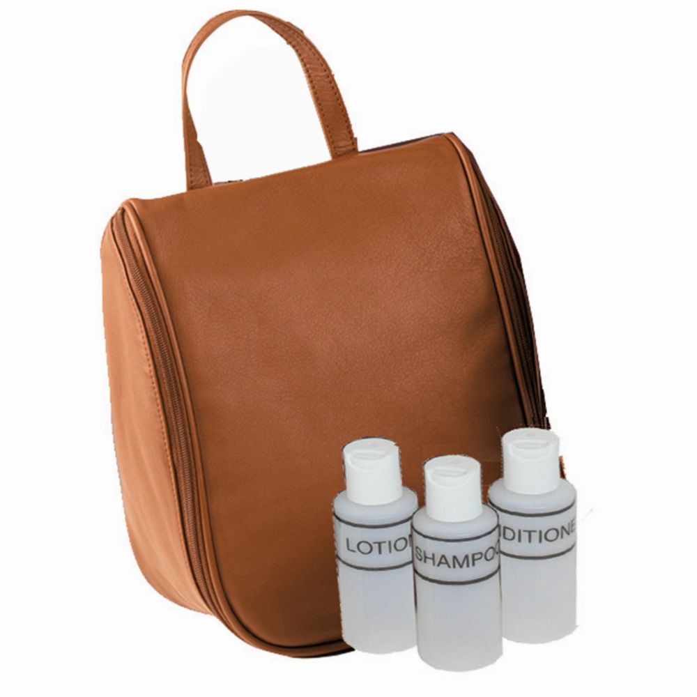 Royce Leather Toiletry Bag with Removable Pouch