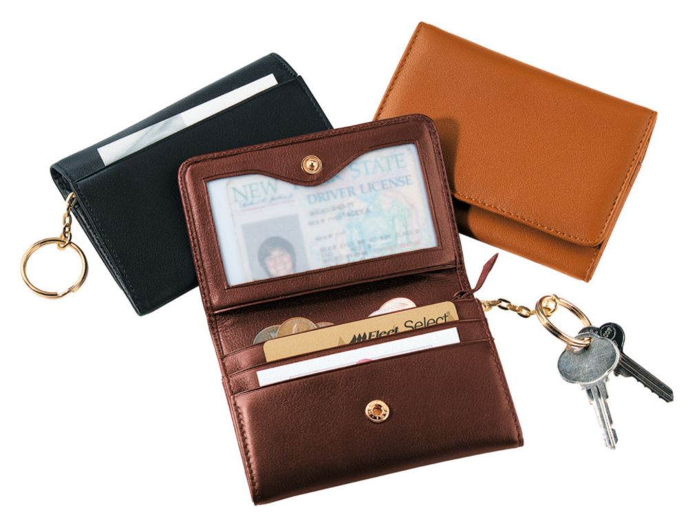 Royce Leather Wallet with Removable Key Fob