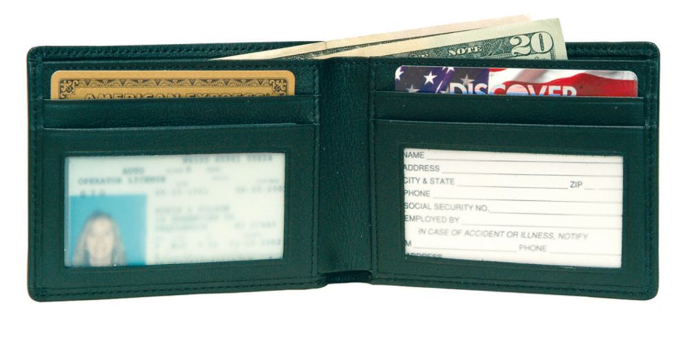 Royce Leather Mens Flat Fold Wallet