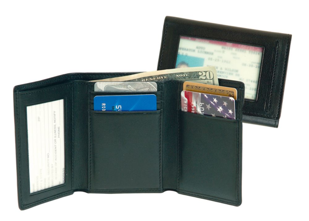 Royce Leather Mens Trifold with Double ID Window