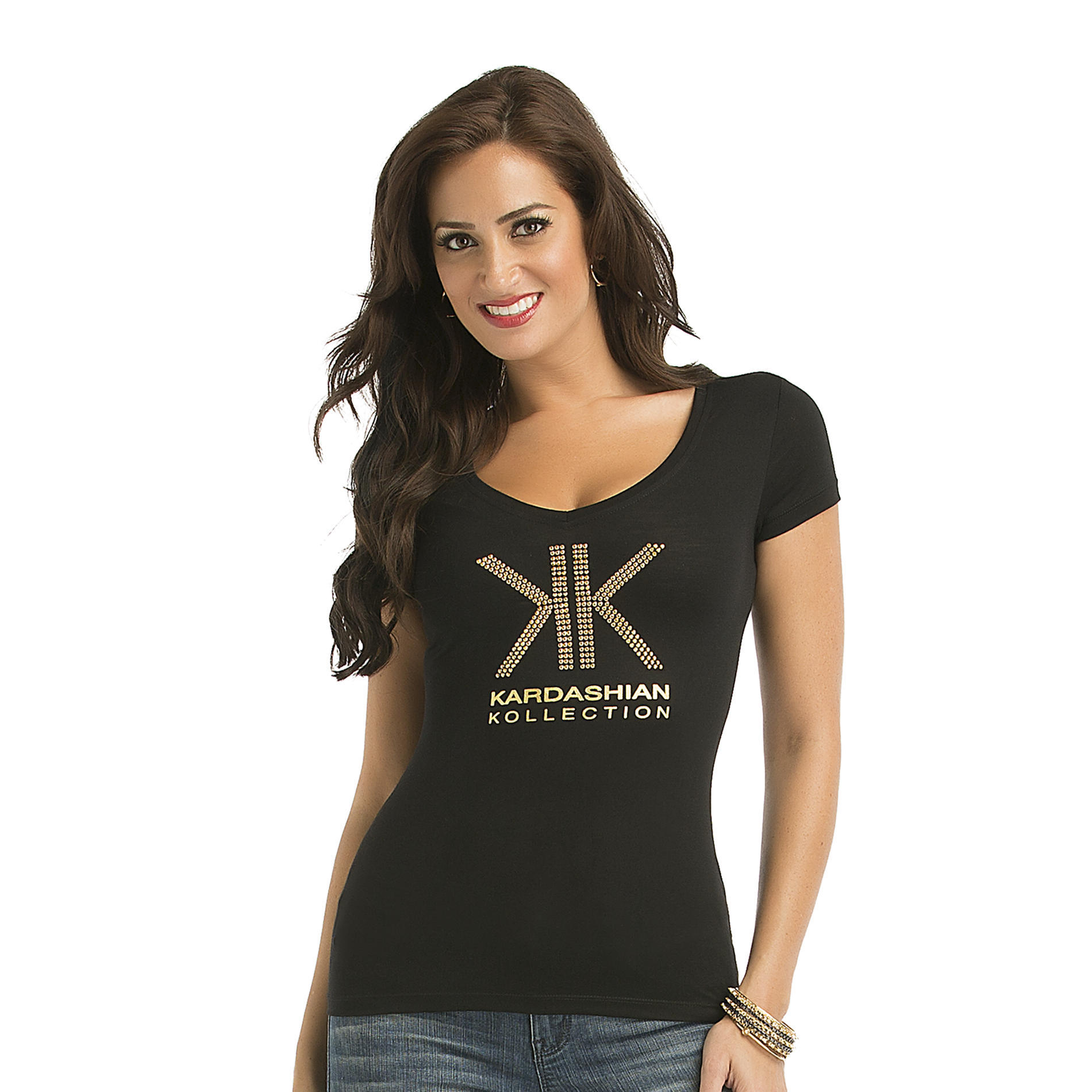 Kardashian Kollection Women's T-Shirt - Studded Logo