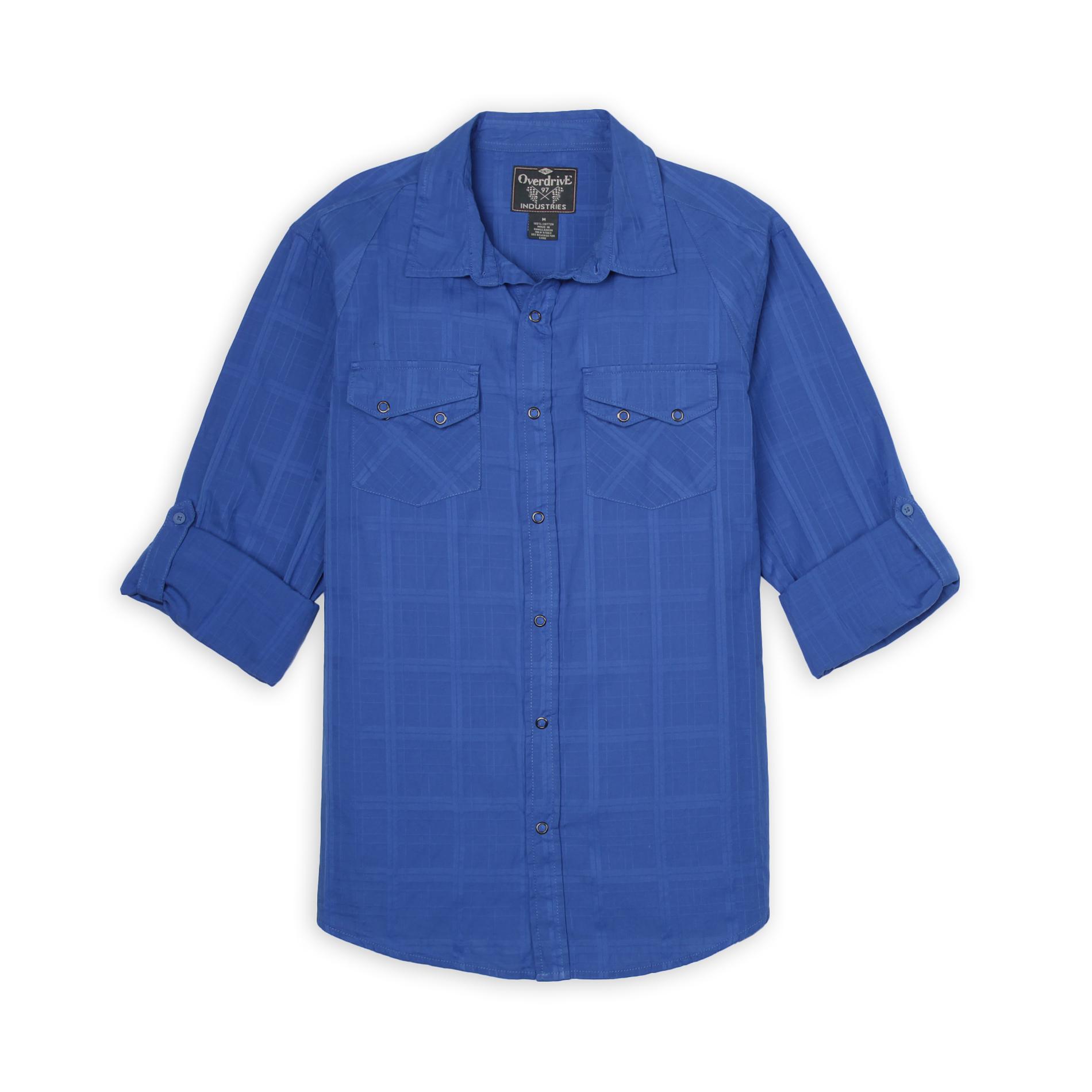 Overdrive Young Men's Woven Shirt - Dobby Check