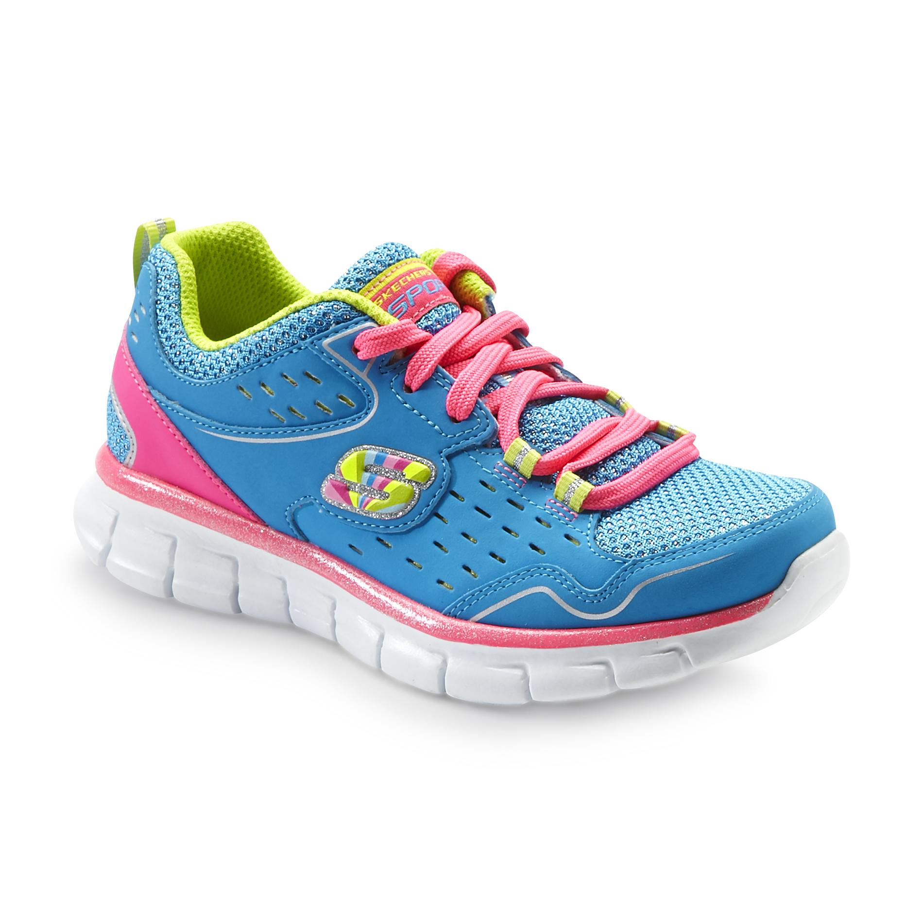 Skechers Girl's Alister Blue/Neon Athletic Shoe