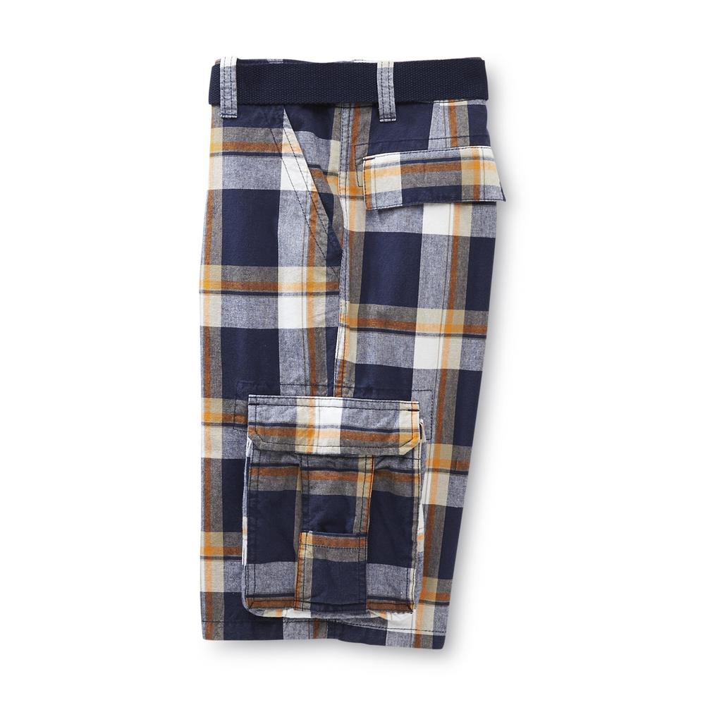 Canyon River Blues Boy's Belted Cargo Shorts - Plaid
