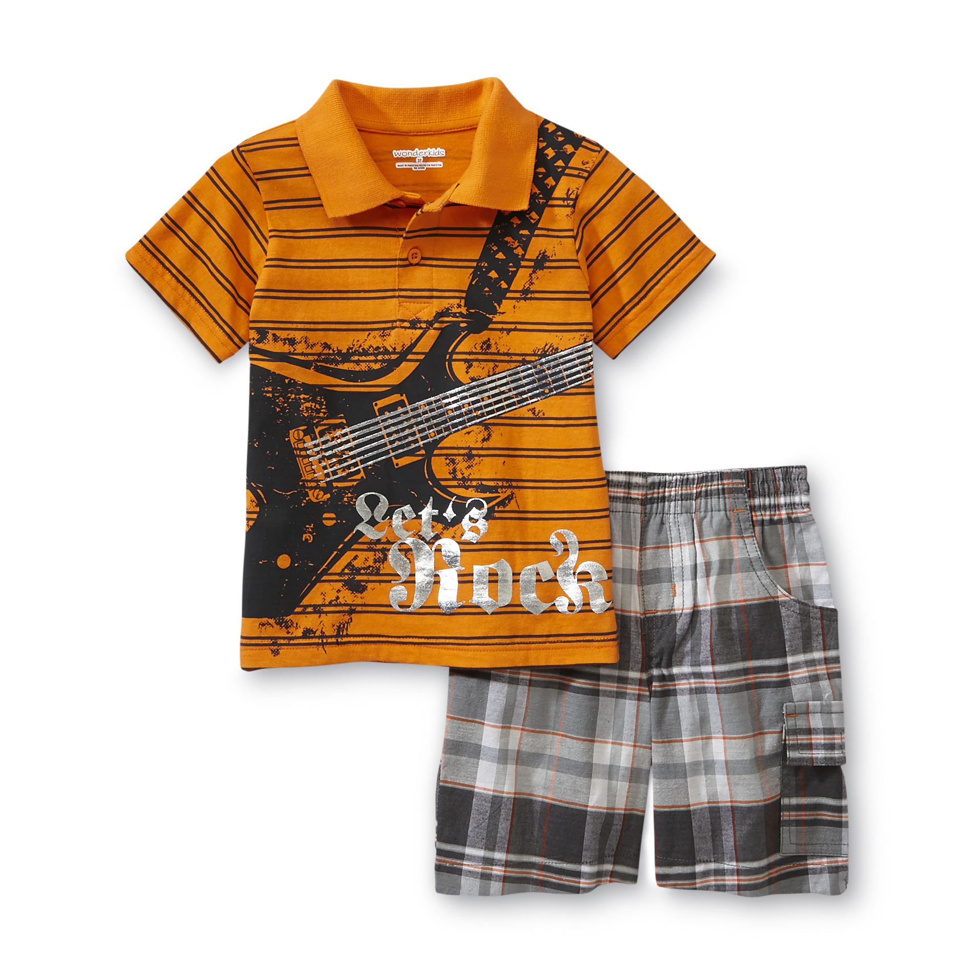 WonderKids Toddler Boy's Polo Shirt & Shorts - Let's Rock