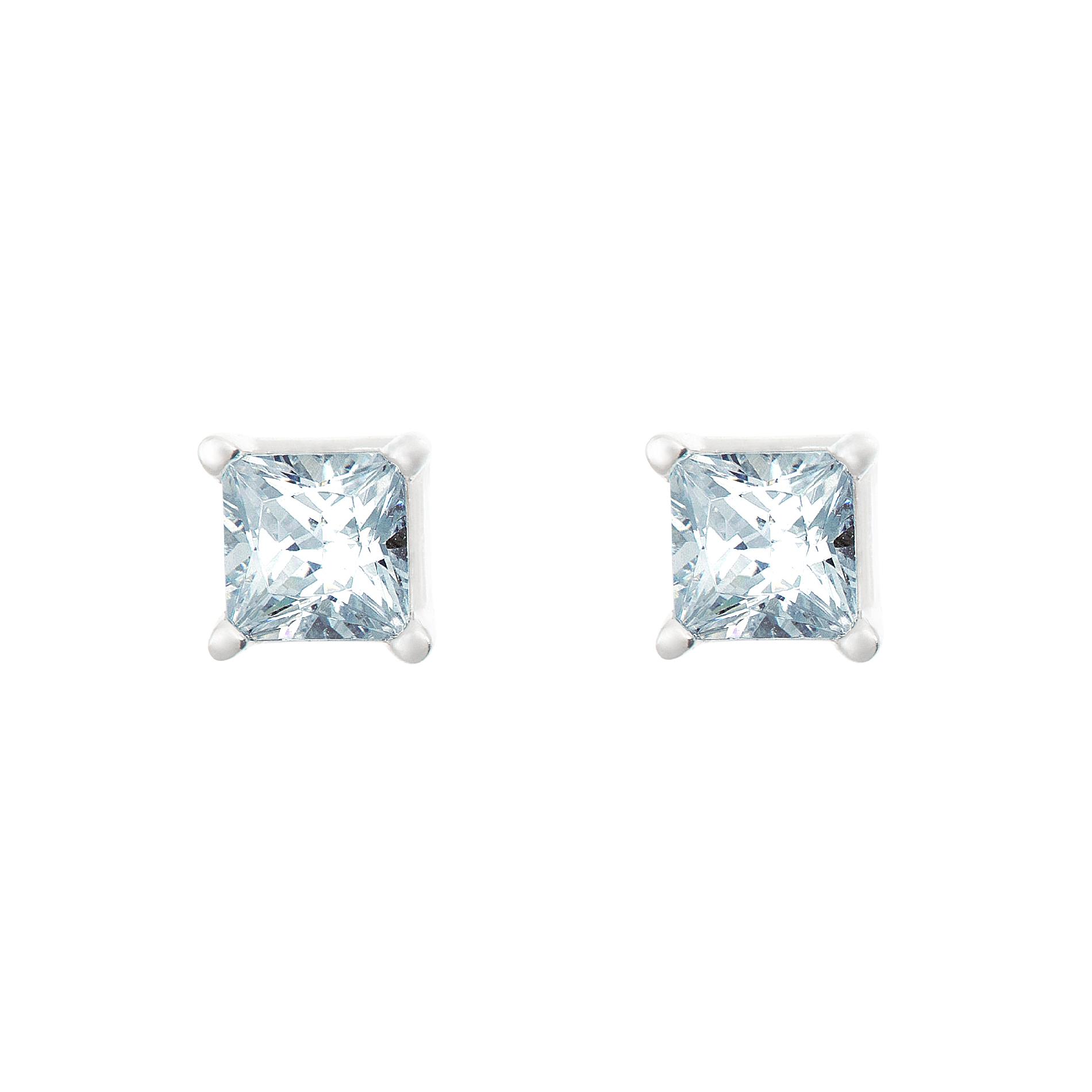 New York City Diamond District 14K White Gold 1/4 cttw Princess Cut Diamond Stud Earrings New York City Diamond District 14K White Gold 1/4 cttw Princess Cut Diamond Stud Earrings