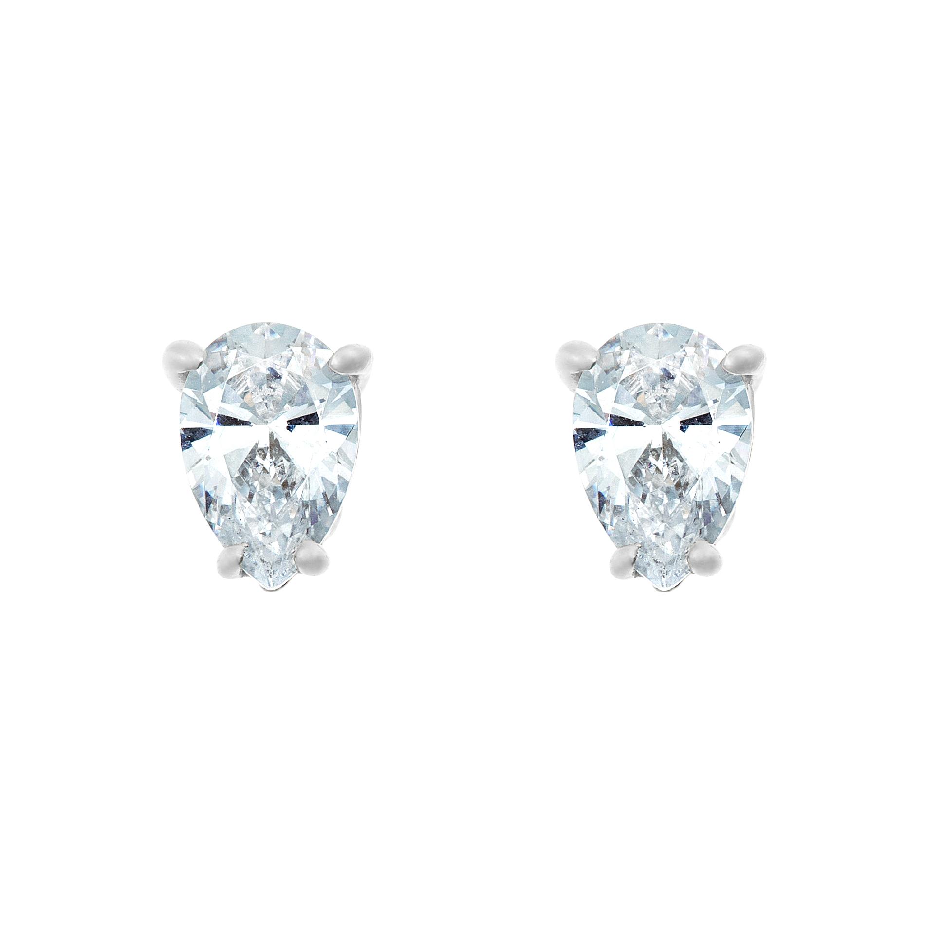 New York City Diamond District 14K White Gold 1/4 cttw Pear Shape Diamond Stud Earrings New York City Diamond District 14K White Gold 1/4 cttw Pear Shape Diamond Stud Earrings