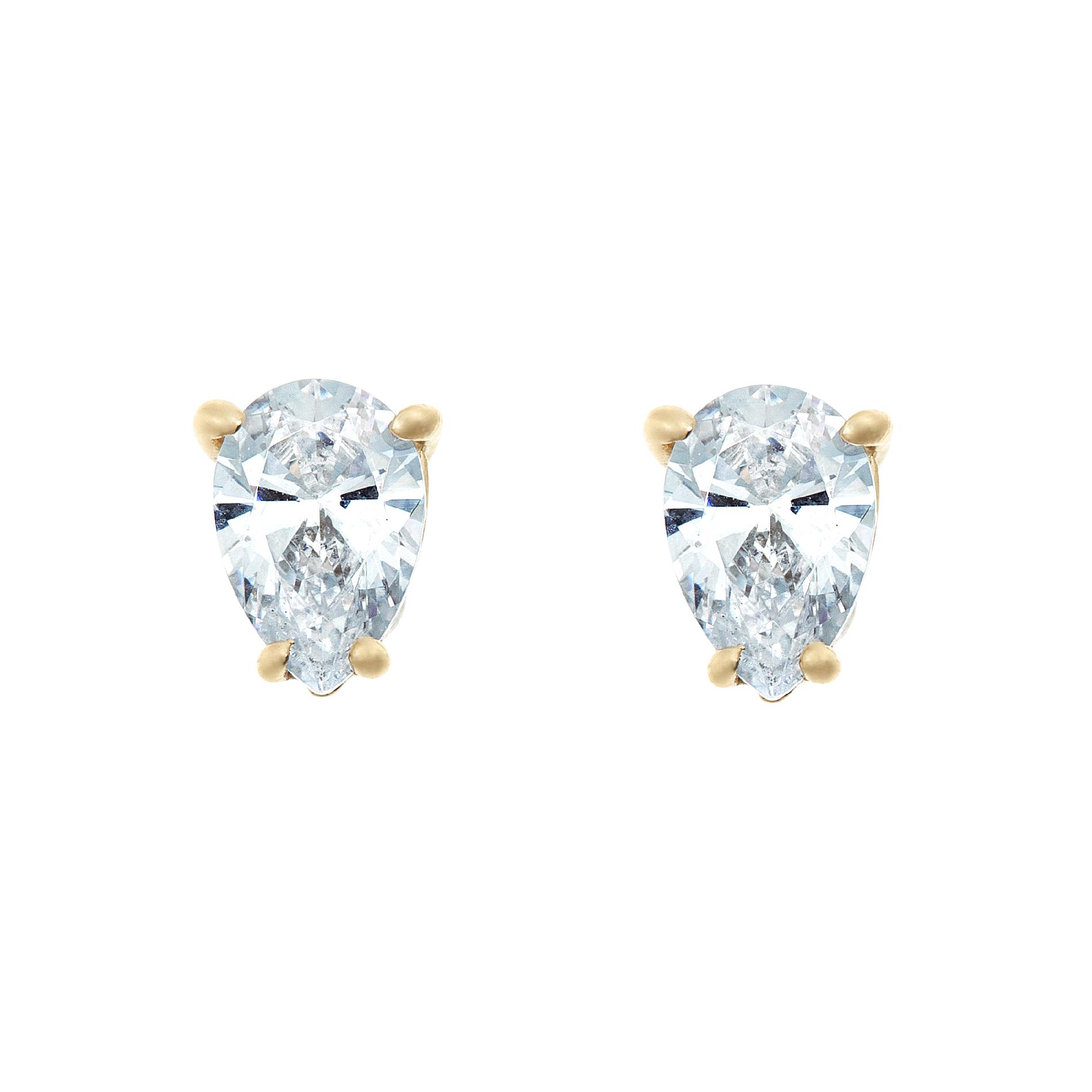 New York City Diamond District Women's 1/2 cttw Pear-Shaped Diamond Stud Earrings, White New York City Diamond District Women's 1/2 cttw Pear-Shaped Diamond Stud Earrings, White