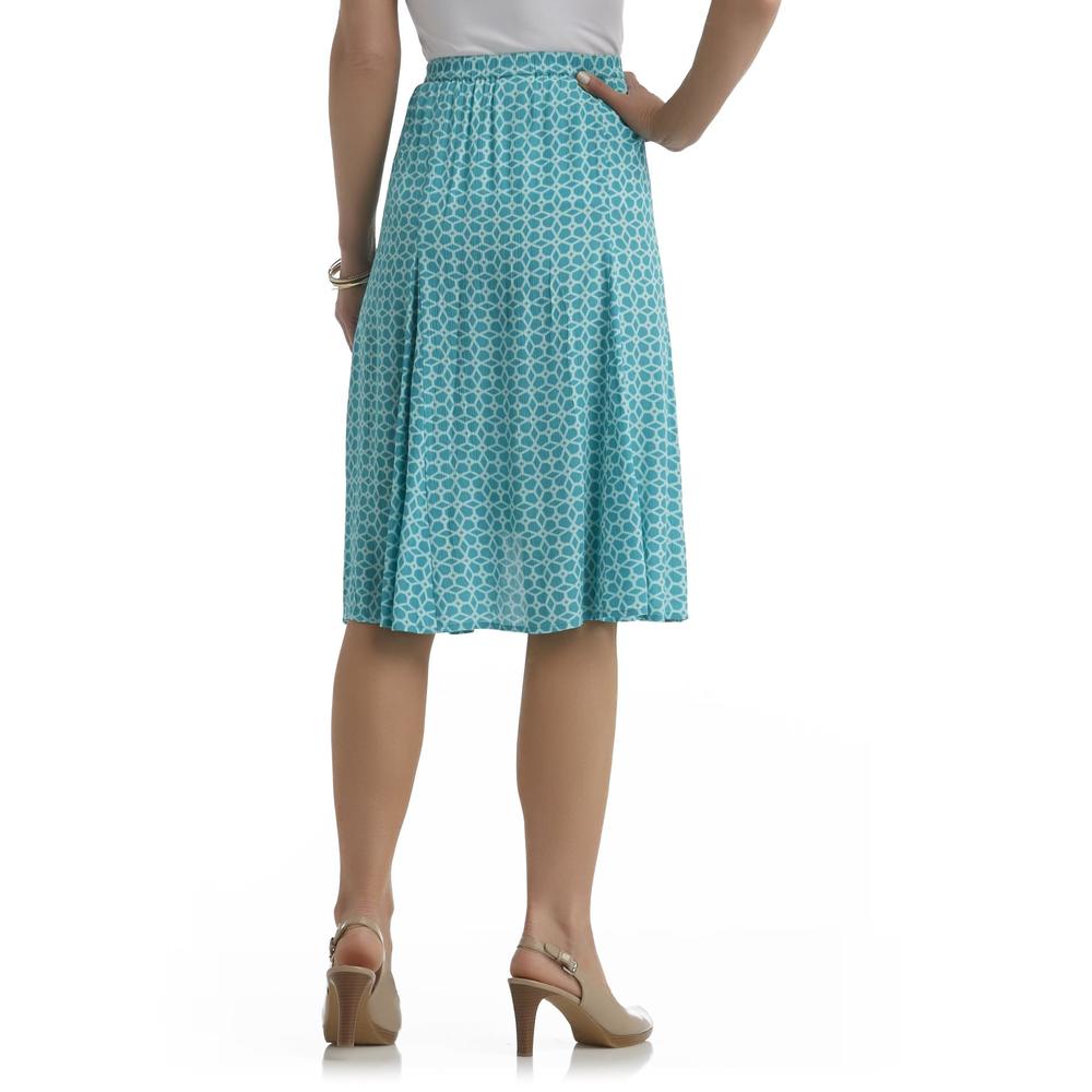Jaclyn Smith Women's Godet Crinkle Skirt - Floral
