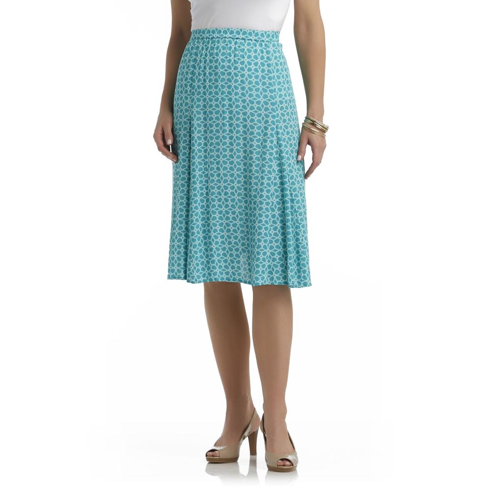 Jaclyn Smith Women's Godet Crinkle Skirt - Floral
