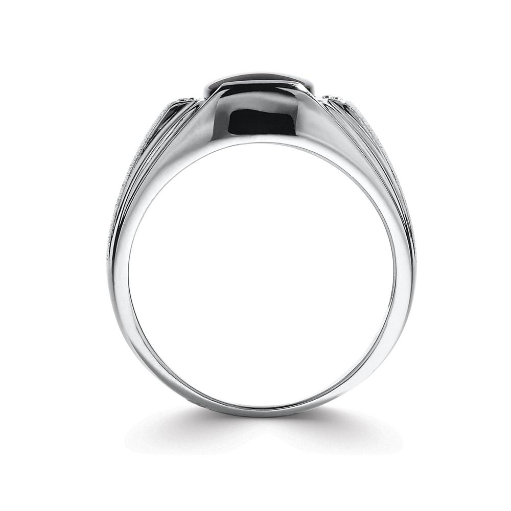 Men's Onyx & Diamond Accent Sterling Silver Signet Ring