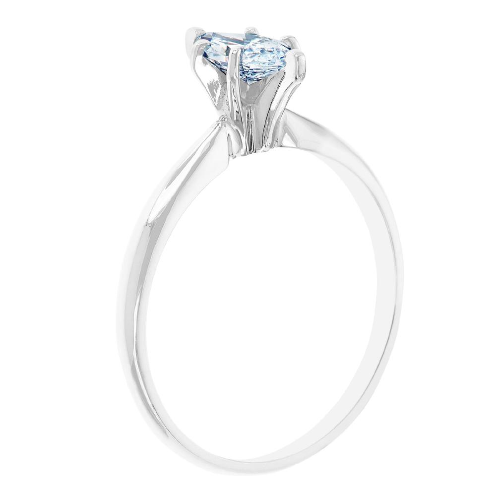 New York City Diamond District 14K White Gold 1 ct Marquise Certified Diamond Solitaire Engagement Ring