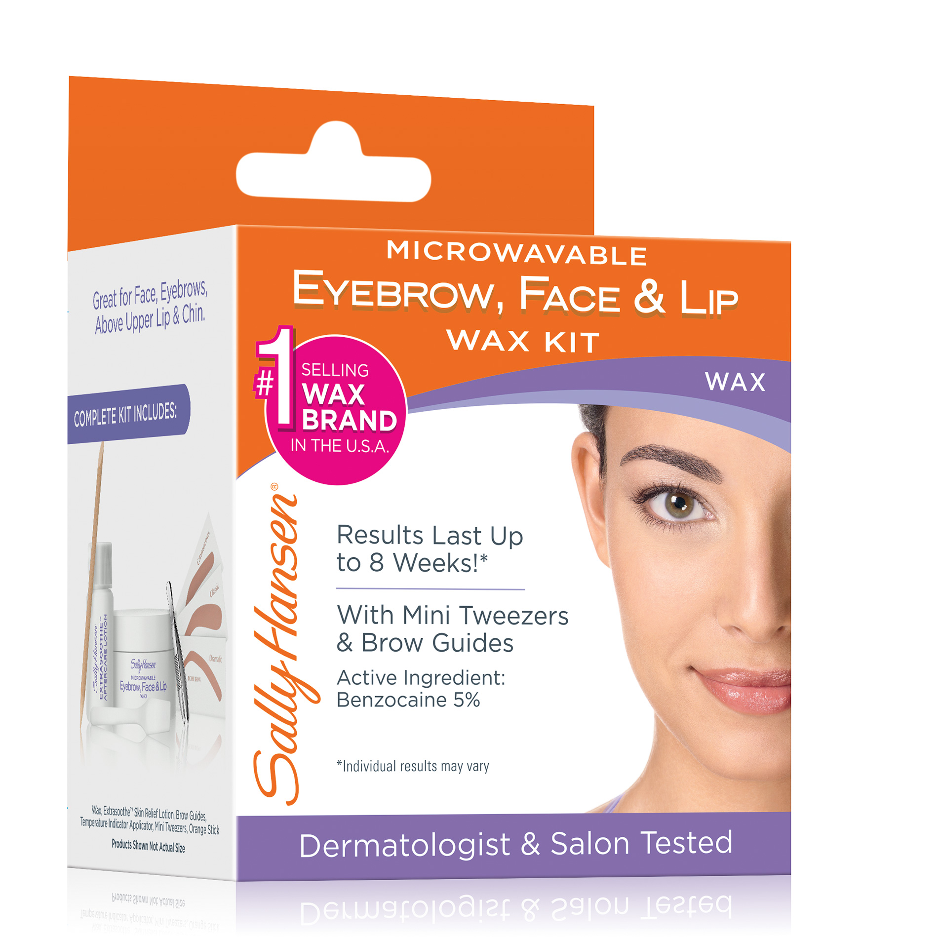 Sally Hansen Microwavable Eyebrow, Face & Lip Wax Kit