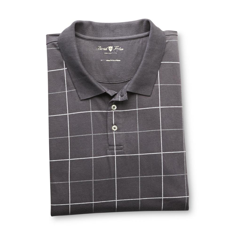 David Taylor Collection Men's Big & Tall Polo Shirt - Windowpane Check
