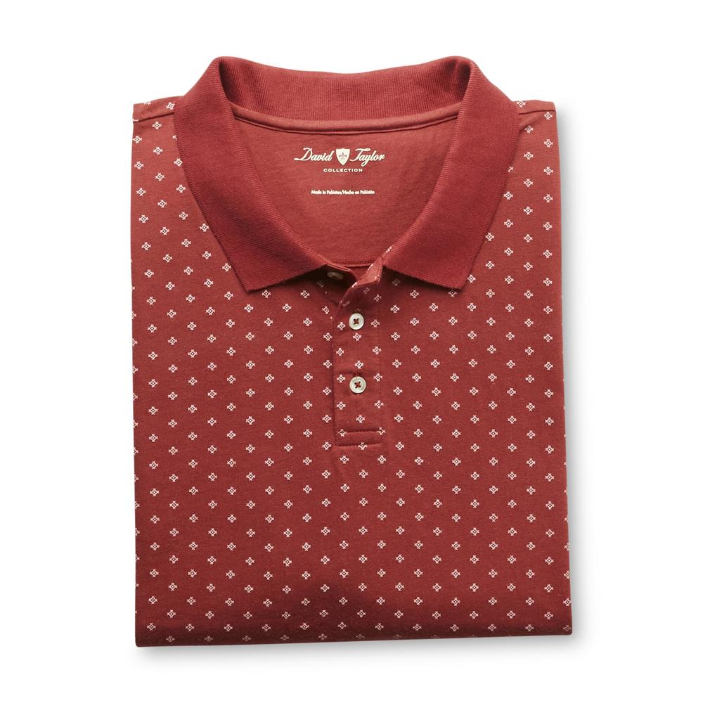 David Taylor Collection Men's Big & Tall Polo Shirt - Diamond Pattern