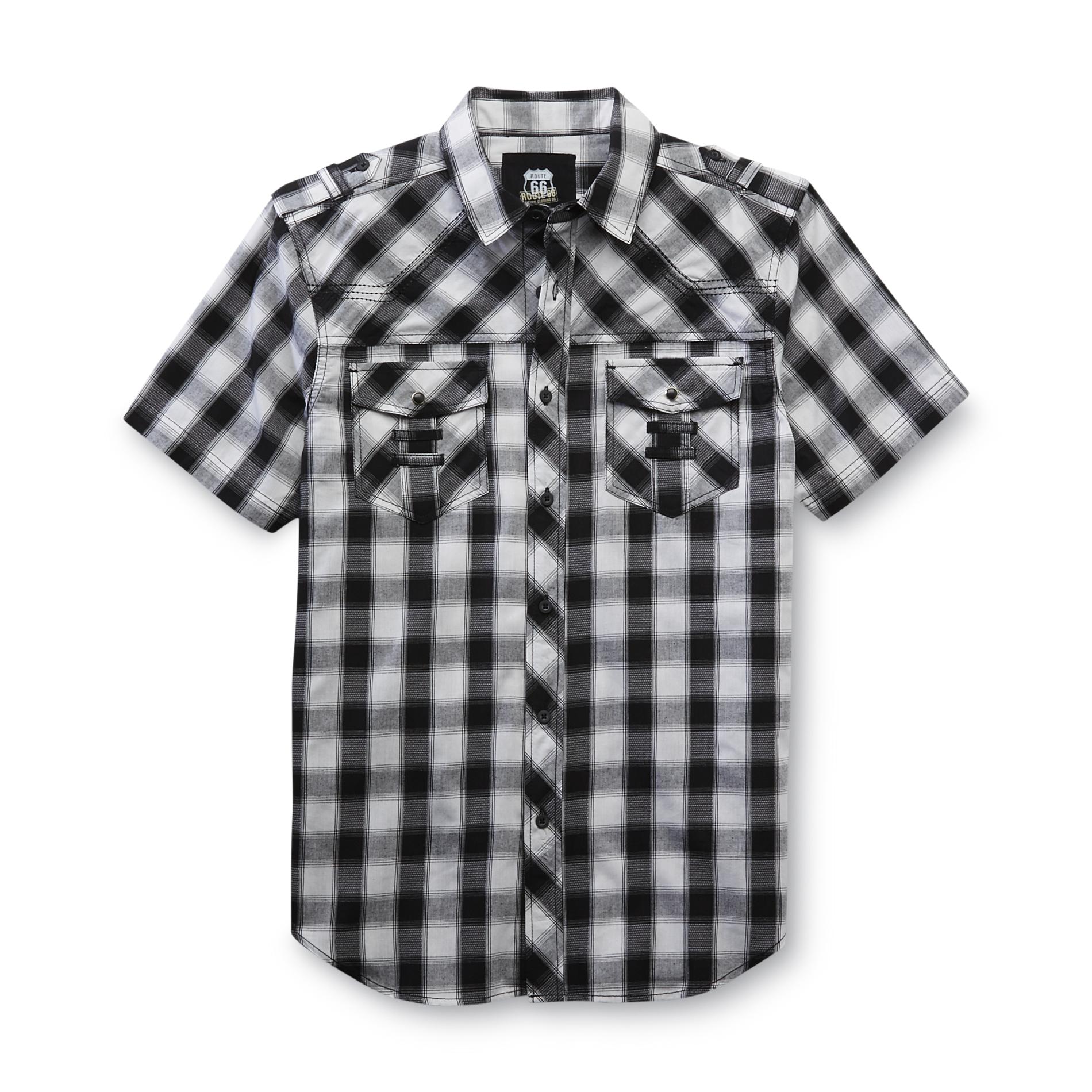 Route 66 Men's Button-Front Short-Sleeve Shirt - Plaid