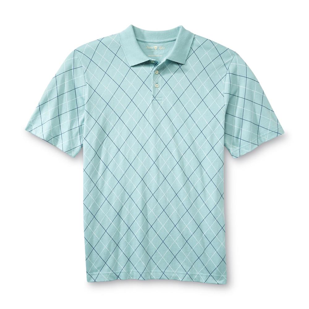 David Taylor Collection Men's Big & Tall Polo Shirt - Argyle Pattern